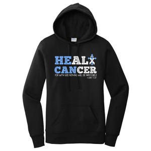 He Can Heal Cancer Lung Cancer Awareness Christian Religious Women's Pullover Hoodie