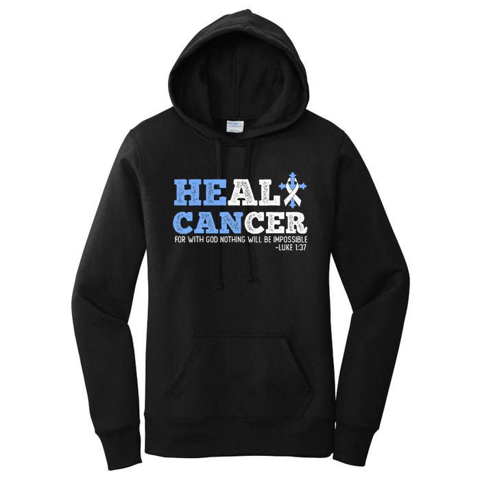 He Can Heal Cancer Lung Cancer Awareness Christian Religious Women's Pullover Hoodie