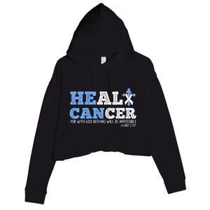 He Can Heal Cancer Lung Cancer Awareness Christian Religious Crop Fleece Hoodie