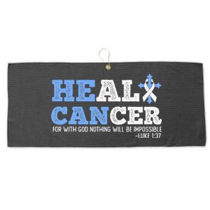 He Can Heal Cancer Lung Cancer Awareness Christian Religious Large Microfiber Waffle Golf Towel