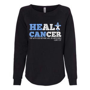 He Can Heal Cancer Lung Cancer Awareness Christian Religious Womens California Wash Sweatshirt