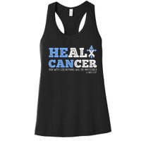 He Can Heal Cancer Lung Cancer Awareness Christian Religious Women's Racerback Tank