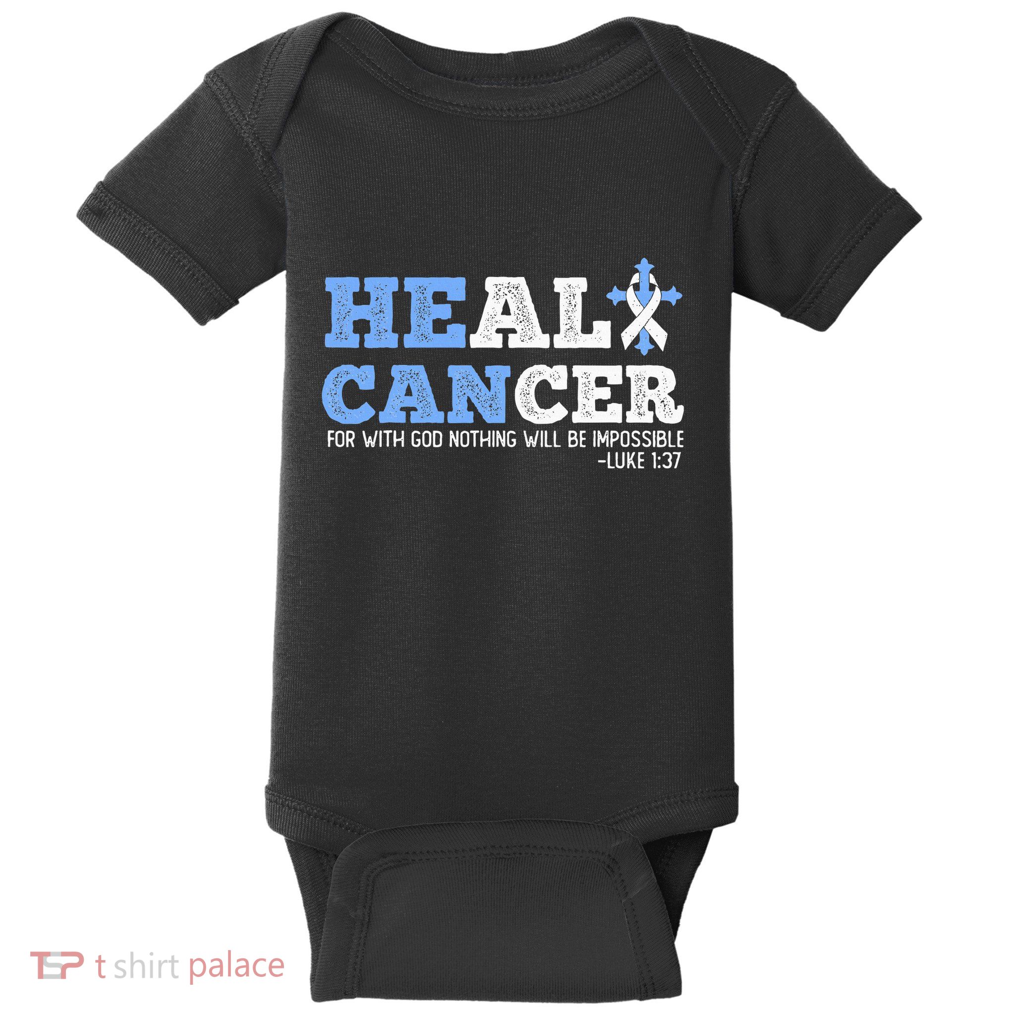 He Can Heal Cancer Lung Cancer Awareness Christian Religious Baby Bodysuit