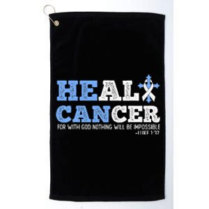 He Can Heal Cancer Lung Cancer Awareness Christian Religious Platinum Collection Golf Towel