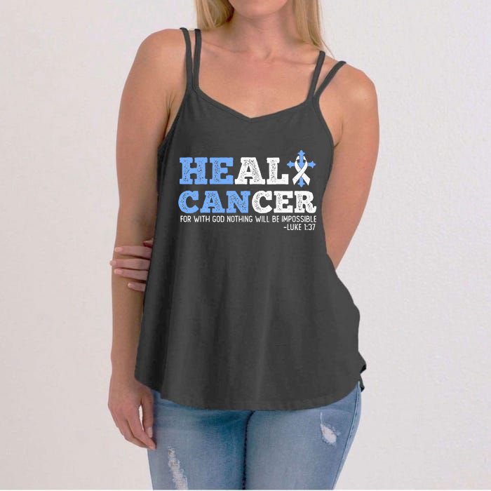 He Can Heal Cancer Lung Cancer Awareness Christian Religious Women's Strappy Tank