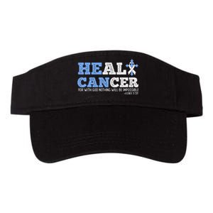 He Can Heal Cancer Lung Cancer Awareness Christian Religious Valucap Bio-Washed Visor