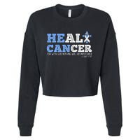 He Can Heal Cancer Lung Cancer Awareness Christian Religious Cropped Pullover Crew