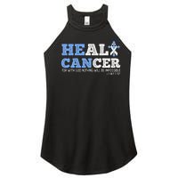 He Can Heal Cancer Lung Cancer Awareness Christian Religious Women's Perfect Tri Rocker Tank