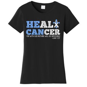 He Can Heal Cancer Lung Cancer Awareness Christian Religious Women's T-Shirt