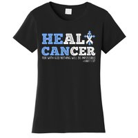 He Can Heal Cancer Lung Cancer Awareness Christian Religious Women's T-Shirt