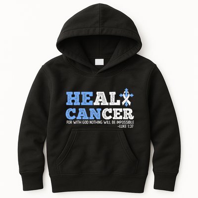 He Can Heal Cancer Lung Cancer Awareness Christian Religious Kids Hoodie