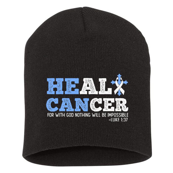 He Can Heal Cancer Lung Cancer Awareness Christian Religious Short Acrylic Beanie