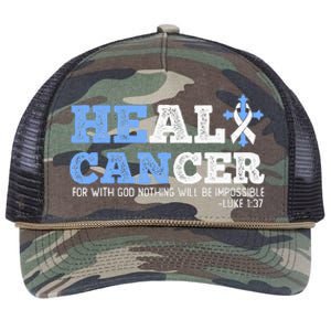 He Can Heal Cancer Lung Cancer Awareness Christian Religious Retro Rope Trucker Hat Cap