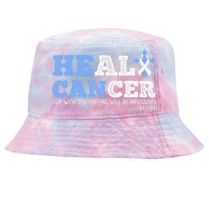 He Can Heal Cancer Lung Cancer Awareness Christian Religious Tie-Dyed Bucket Hat