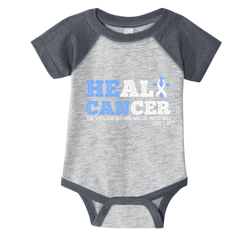 He Can Heal Cancer Lung Cancer Awareness Christian Religious Infant Baby Jersey Bodysuit