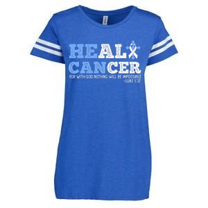 He Can Heal Cancer Lung Cancer Awareness Christian Religious Enza Ladies Jersey Football T-Shirt