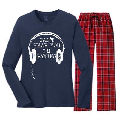 Headset CanT Hear You IM Gaming Women's Long Sleeve Flannel Pajama Set 