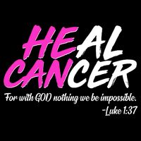 He Can Heal Cancer Luke 1:37 Breast Cancer Awareness 16 in Basic Backpack