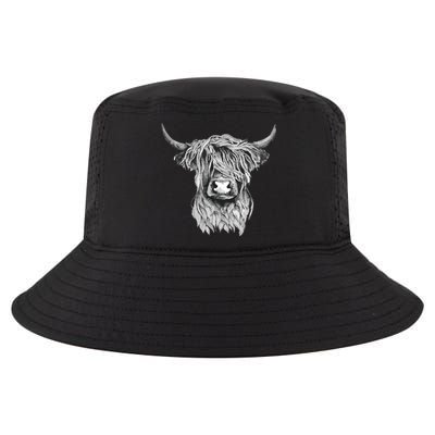 Highland Cow Hand Drawn Illustration Cool Comfort Performance Bucket Hat