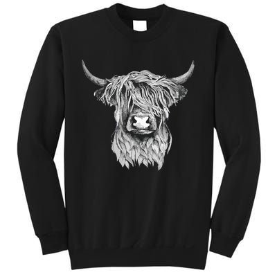 Highland Cow Hand Drawn Illustration Sweatshirt