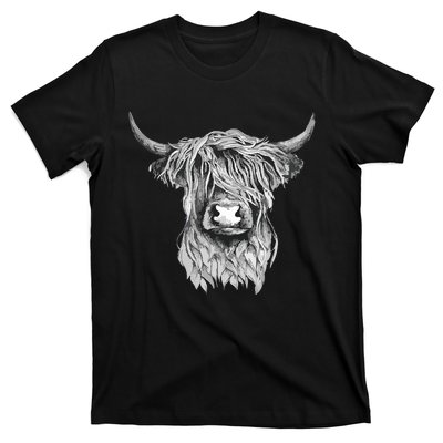 Highland Cow Hand Drawn Illustration T-Shirt