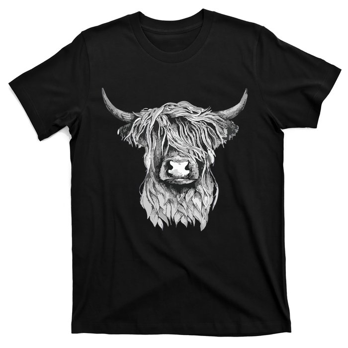 Highland Cow Hand Drawn Illustration T-Shirt