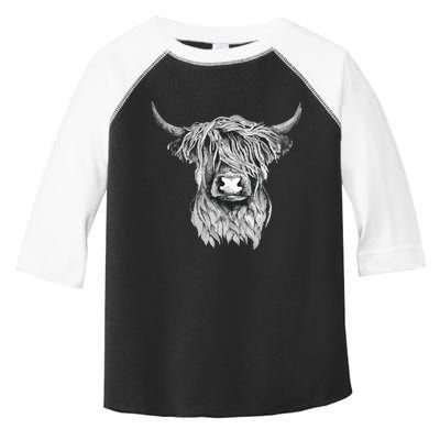 Highland Cow Hand Drawn Illustration Toddler Fine Jersey T-Shirt