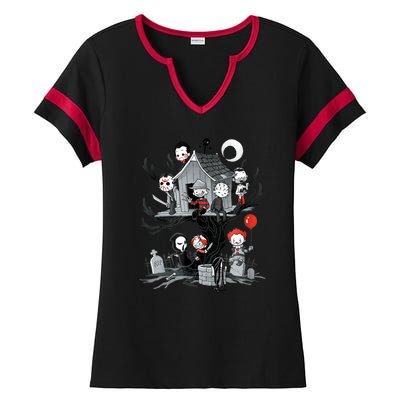 Horror Clubhouse Ladies Halftime Notch Neck Tee