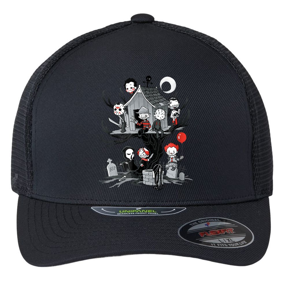 Horror Clubhouse Flexfit Unipanel Trucker Cap