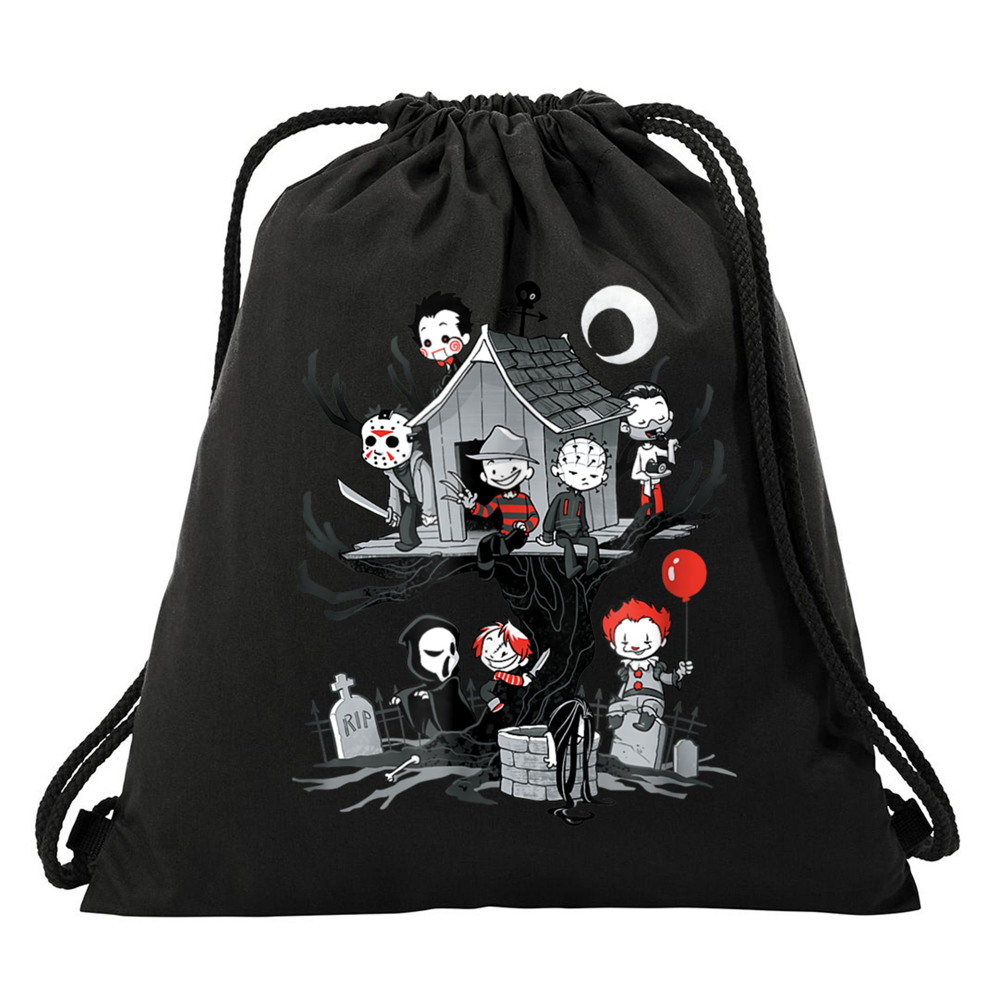 Horror Clubhouse Drawstring Bag