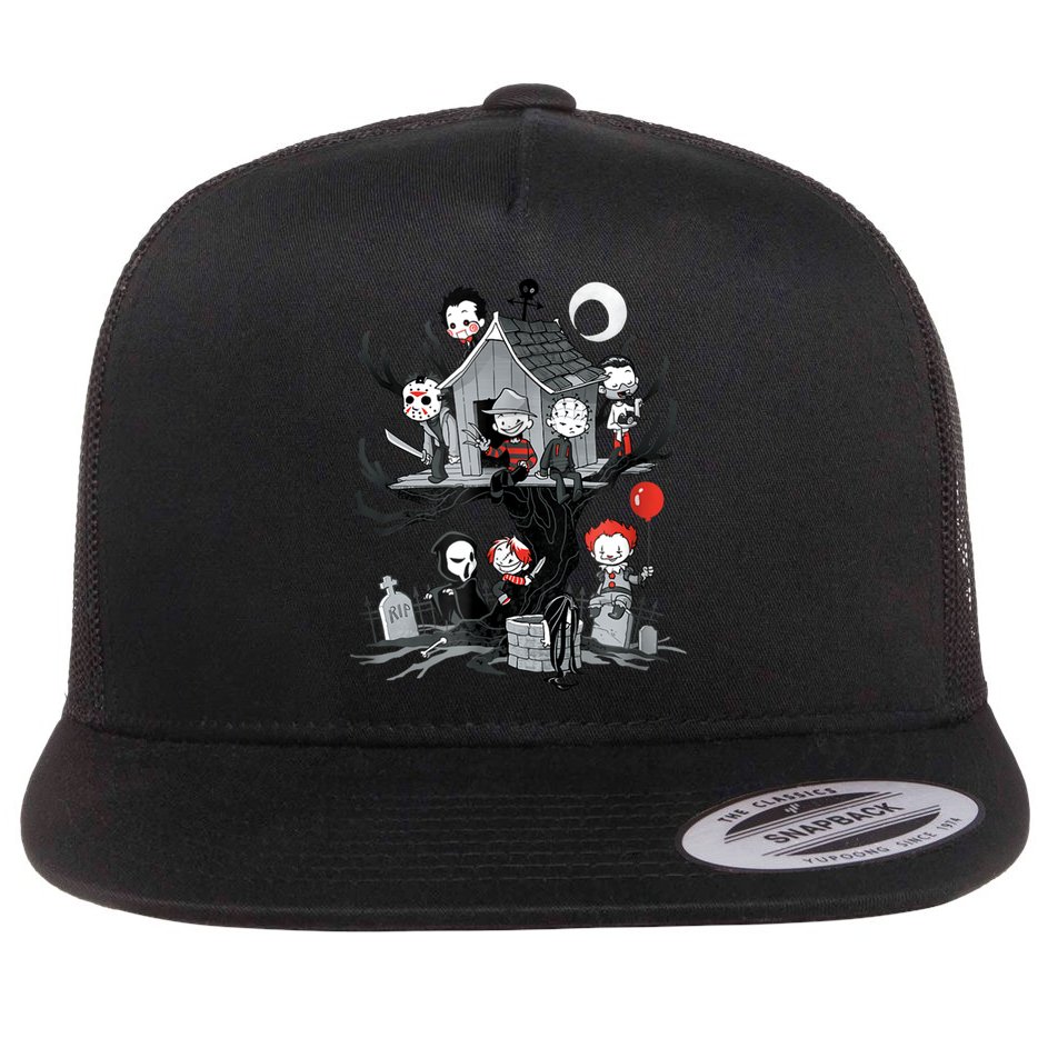 Horror Clubhouse Flat Bill Trucker Hat