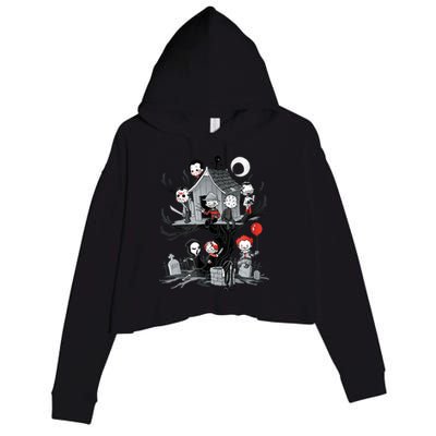 Horror Clubhouse Crop Fleece Hoodie