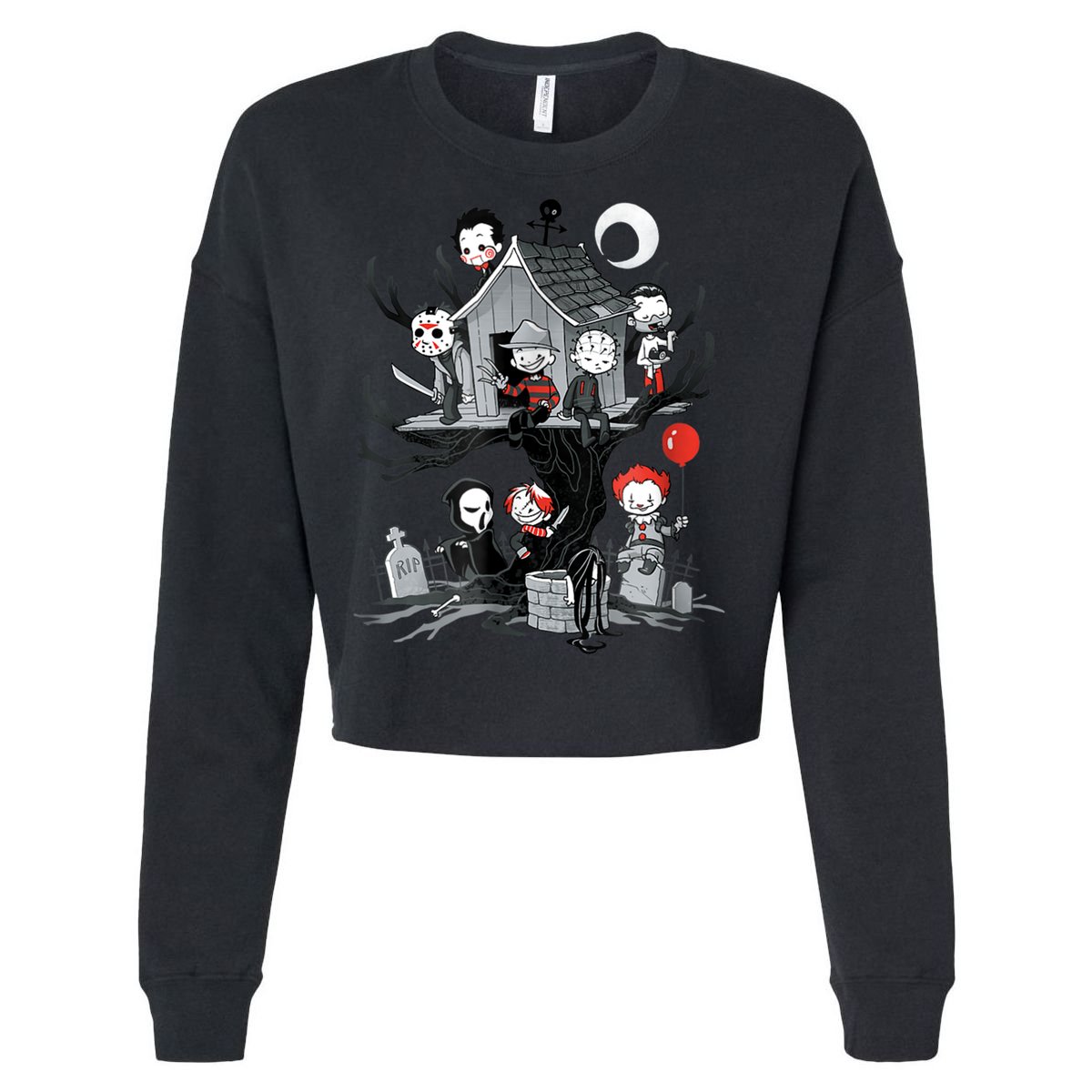 Horror Clubhouse Cropped Pullover Crew
