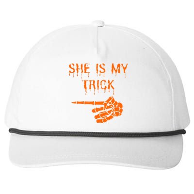 Halloween Couple Husband Costume She Is My Trick Cool Gift Snapback Five-Panel Rope Hat