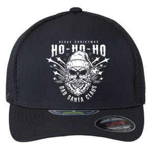 Heavy Christmas Ho Ho Ho Bad Santa Club Heavy Metal Flexfit Unipanel Trucker Cap