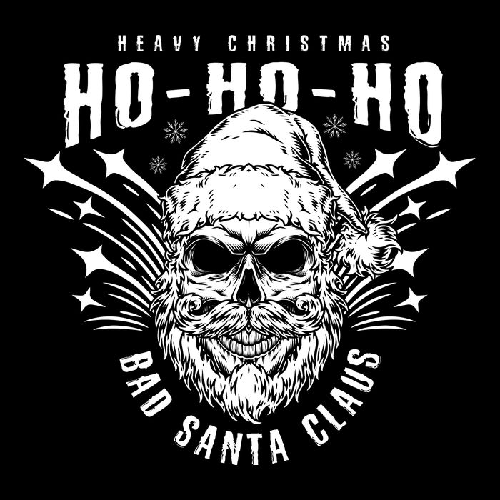 Heavy Christmas Ho Ho Ho Bad Santa Club Heavy Metal Tie-Dye T-Shirt