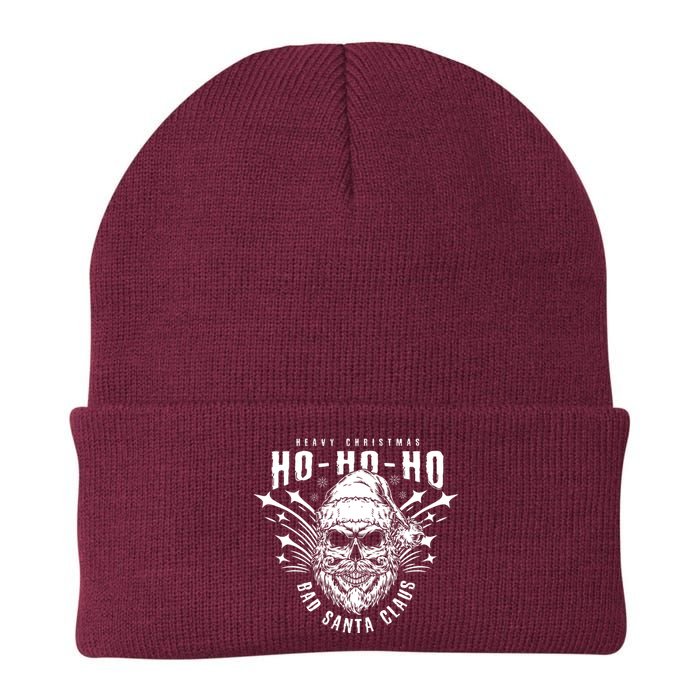 Heavy Christmas Ho Ho Ho Bad Santa Club Heavy Metal Knit Cap Winter Beanie