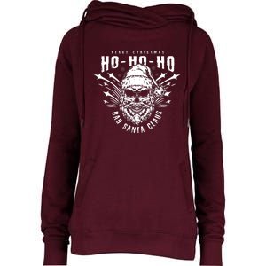 Heavy Christmas Ho Ho Ho Bad Santa Club Heavy Metal Womens Funnel Neck Pullover Hood