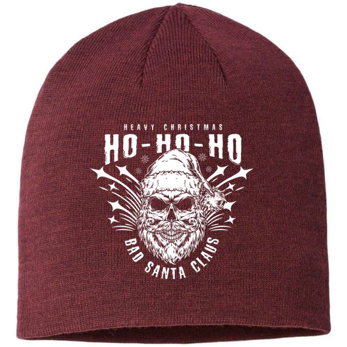 Heavy Christmas Ho Ho Ho Bad Santa Club Heavy Metal Sustainable Beanie