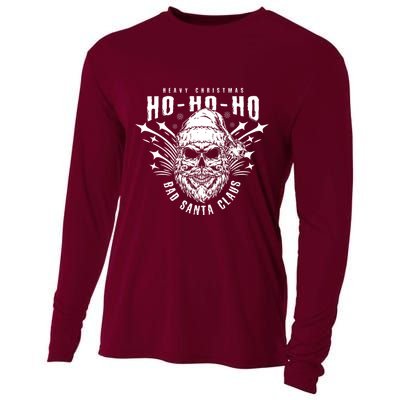 Heavy Christmas Ho Ho Ho Bad Santa Club Heavy Metal Cooling Performance Long Sleeve Crew