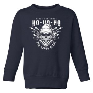 Heavy Christmas Ho Ho Ho Bad Santa Club Heavy Metal Toddler Sweatshirt