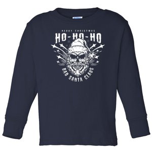 Heavy Christmas Ho Ho Ho Bad Santa Club Heavy Metal Toddler Long Sleeve Shirt