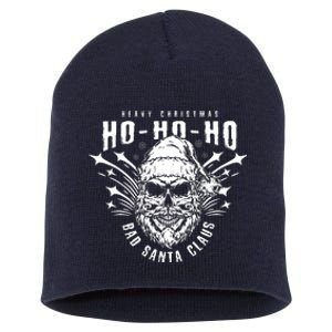 Heavy Christmas Ho Ho Ho Bad Santa Club Heavy Metal Short Acrylic Beanie