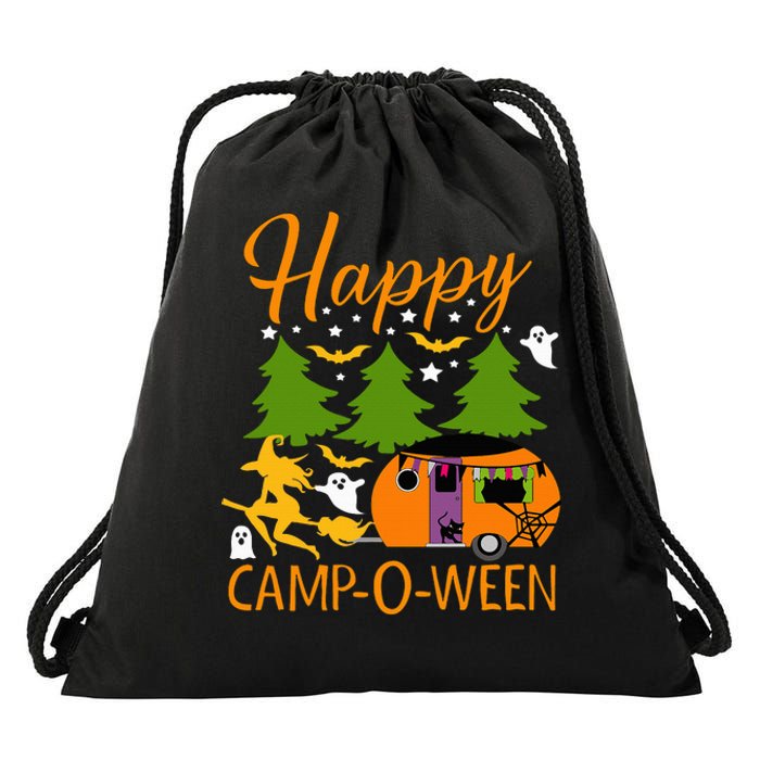 Happy CampOWeen Halloween Camping Camper Drawstring Bag