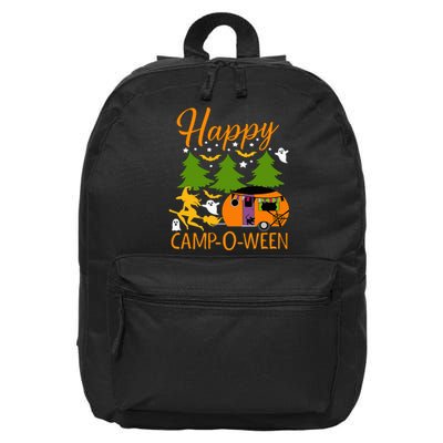 Happy CampOWeen Halloween Camping Camper 16 in Basic Backpack