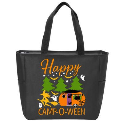 Happy CampOWeen Halloween Camping Camper Zip Tote Bag