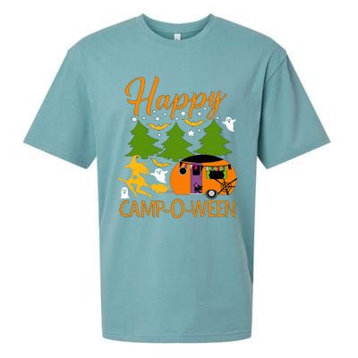 Happy CampOWeen Halloween Camping Camper Sueded Cloud Jersey T-Shirt