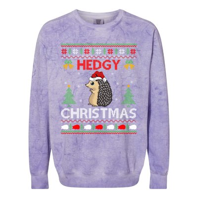 Hedgy Christmas Hedgehog Gift Ugly Hedgehog Christmas Funny Gift Colorblast Crewneck Sweatshirt