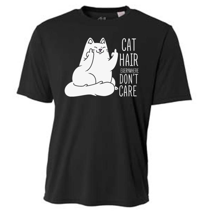 Humor Cat Hair Everywhere Don't Care Cooling Performance Crew T-Shirt