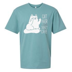 Humor Cat Hair Everywhere Don't Care Sueded Cloud Jersey T-Shirt